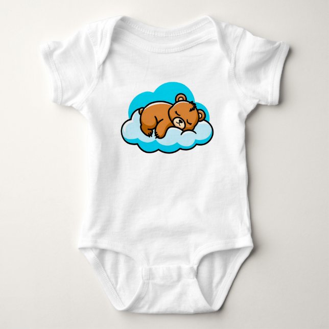 Body ☁️🐻 Cadeau de bébé ours endormi nuage mignon ✨ (Devant)