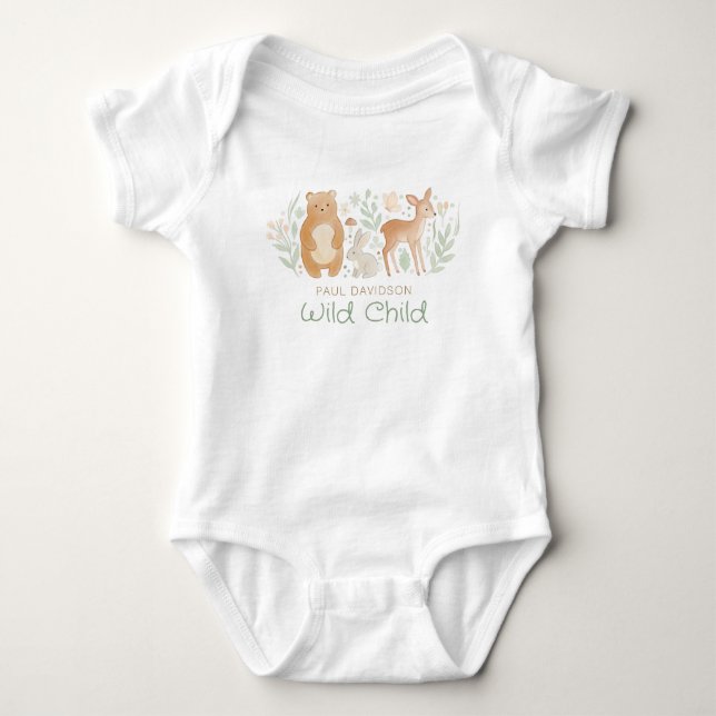 Body Cadeau de douche de bébé mignon Animaux de la forê (Devant)