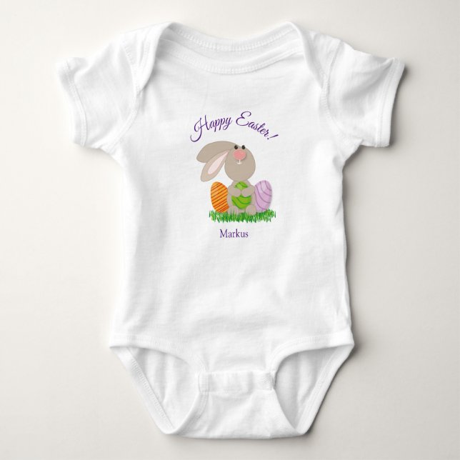 Body Cadeau de lapin de Pâques mignon bébé combinaison  (Devant)