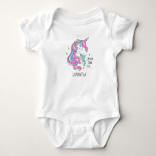 Body Cadeau de licorne rose et paillettes argentées pou