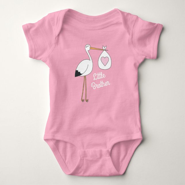 Body Cadeau de naissance cigogne Fille Rose (Devant)