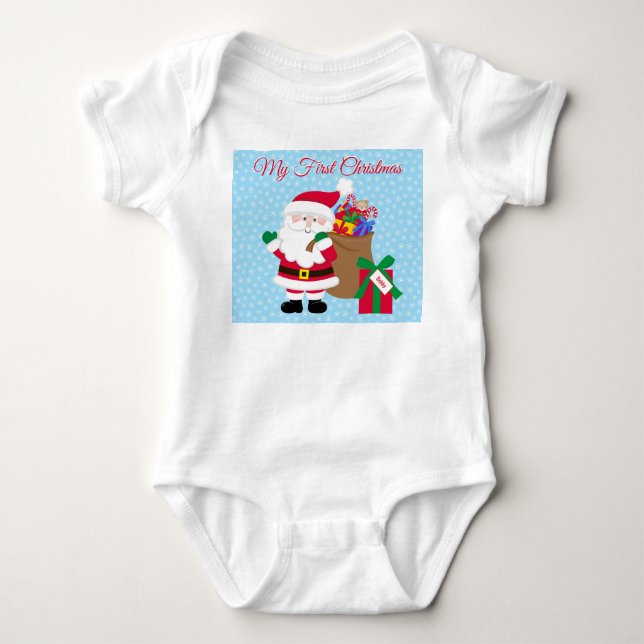 Body Cadeau de Père Noël avec le nom de l'enfant pour l (Devant)