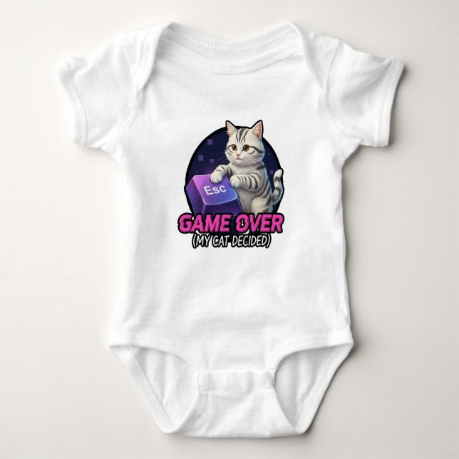Body Cadeau Drôle de Chat de Jeux - Mon Chat a Décidé d (Devant)
