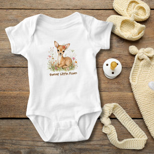 Body Cadeau personnalisé avec monogramme Bébé Cerf Fleu