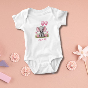 Body Cadeau personnalisé Baby Shower éléphant bébé rose