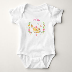Body Cadeau personnalisé de fête prénatale de lapin fil