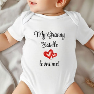 Body Cadeau personnalisé de grand-mère, Mamie m'aime, U