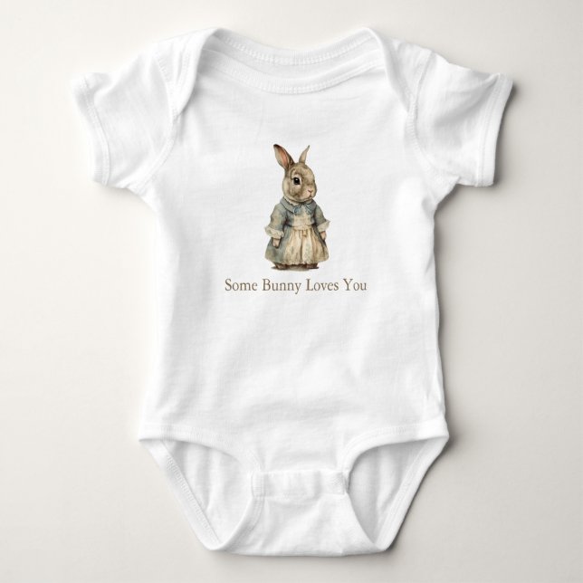 Body Cadeau personnalisé pour une Baby Shower de lapin  (Devant)