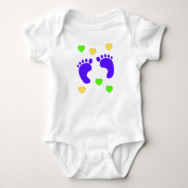 Body Cadeau pour bébé garçon - Cœurs avec pieds de bébé (Devant)