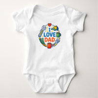 Cadeau unique de babygrow en coton | J'aime Papa