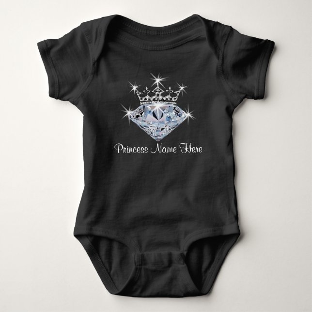 Body Cadeaux de bébé Princesse personnalisés avec NOM (Devant)