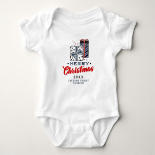 Body Cadeaux de Noël Joyeux Texte personnalisé Rouge Bl