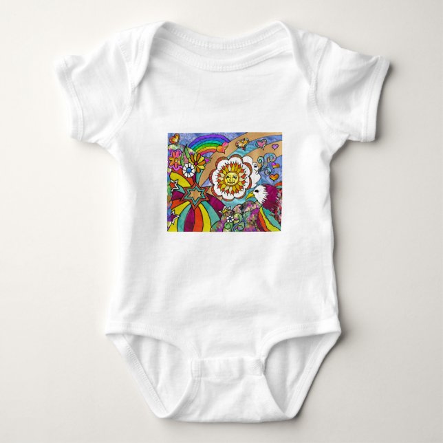 Body Cadeaux de vêtements rétro années 60 psychédélique (Devant)