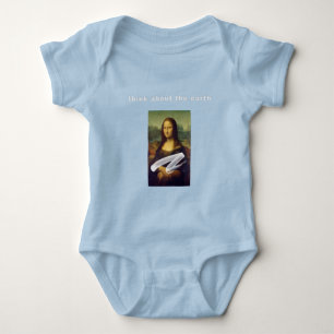 Body Caked Mona Lisa ‘pensez à la terre’ Fan de Slogan