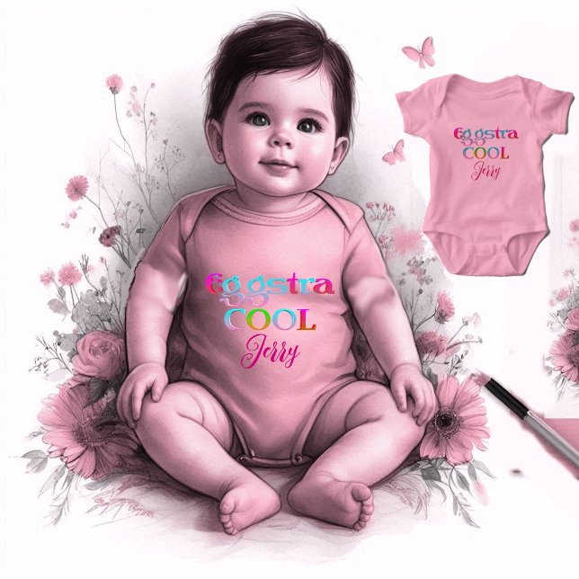 Body Calligraphie Moderne Œufs Super Cool Pâques Extra  (Modern Calligraphy Egg-stra Cool Easter Baby Cute Baby Bodysuit)