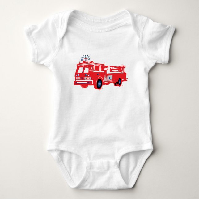 Body Camion de pompiers bébé sur onies  (Devant)