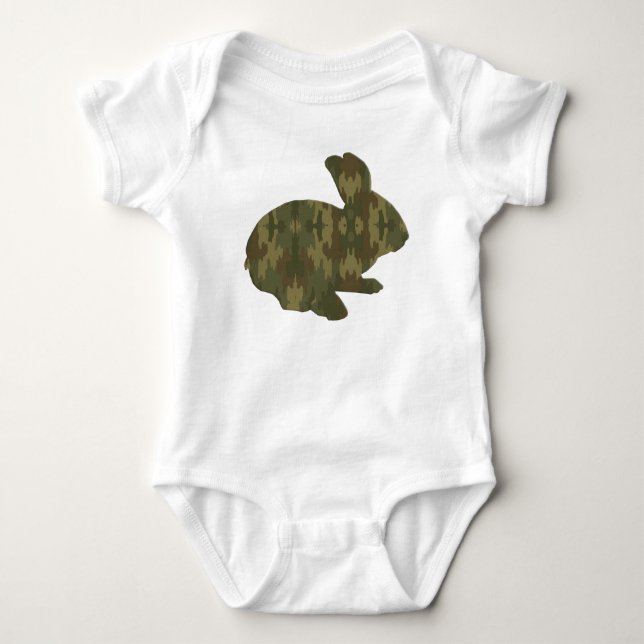Body Camouflage Silhouette Pâques Lapin Creeper (Devant)
