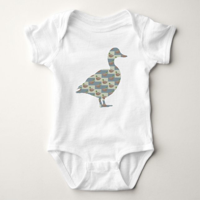 Body Canard debout avec Motif diagonal Mallard Duck (Devant)