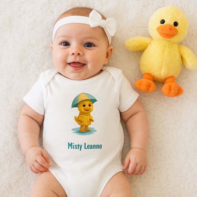 Body Caneton jaune de jour de pluie mignon  (Cute Duck for Kids One Piece Outfir)