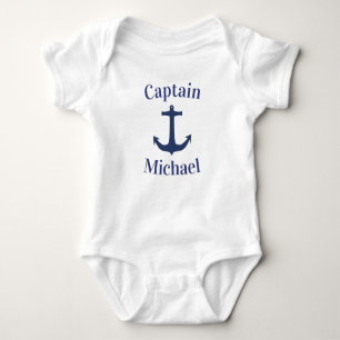 Body Capitaine Bébé Bleu Marin Bateau Ancre