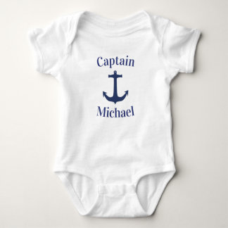 Body Capitaine Bébé Bleu Marin Bateau Ancre