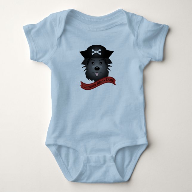 Body Captain Black Dog - Baby Jersey Bodysuit  (Devant)
