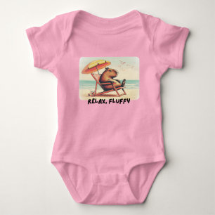 Body Capybara at beach says: relax, fluffy