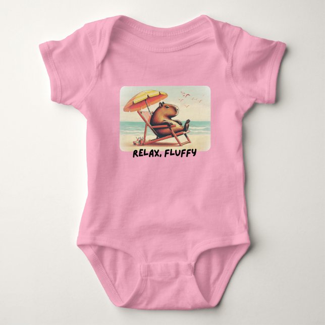 Body Capybara at beach says: relax, fluffy (Devant)