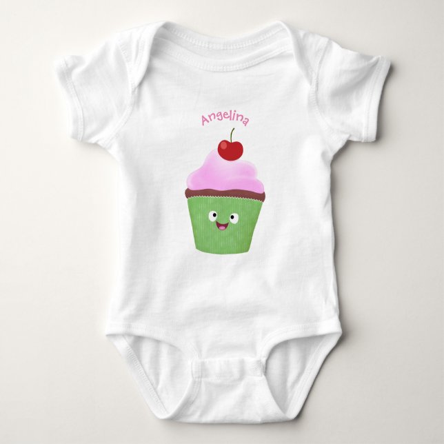 Body Caricature de cupcake joyeux (Devant)