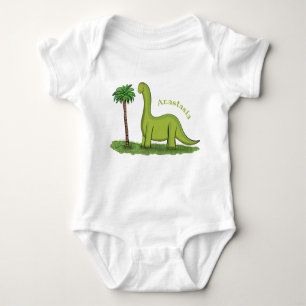 Body Caricature de dinosaure de brontosaurus vert migno