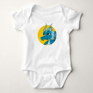 Body Caricature de dragon bleu pour bébé