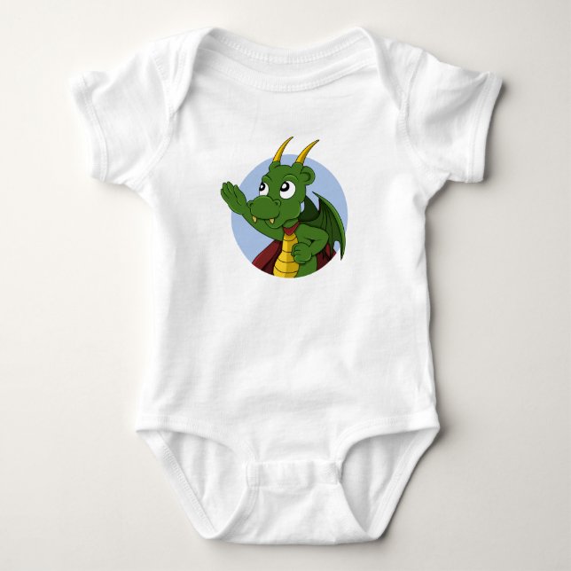 Body Caricature de dragon vert pour bébé (Devant)