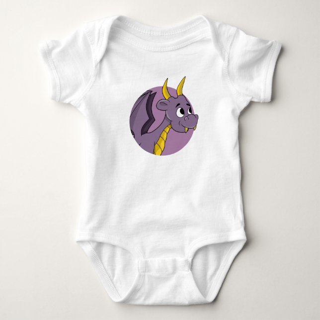 Body Caricature de dragon violet pour bébé (Devant)