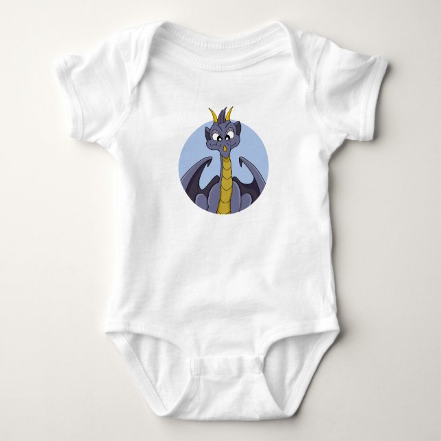 Body Caricature de dragon violet pour bébé (Devant)