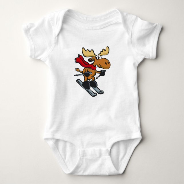 Body Caricature de Moose Skier | choisir la couleur arr (Devant)