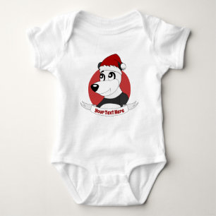 Body Caricature de Noël avec mignon panda ours bébé bod