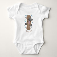 Caricature de platypus bébé très heureuse