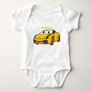 Body Caricature de voiture sport jaune joyeux
