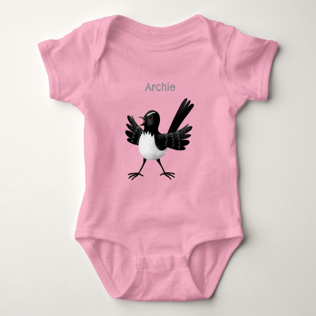 Body Caricature de Willie Wagtail australienne personna (Devant)