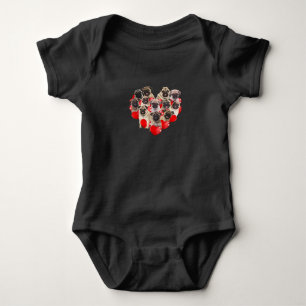 Body Carlin de jour de la Saint Valentin Chien Coeur Ch