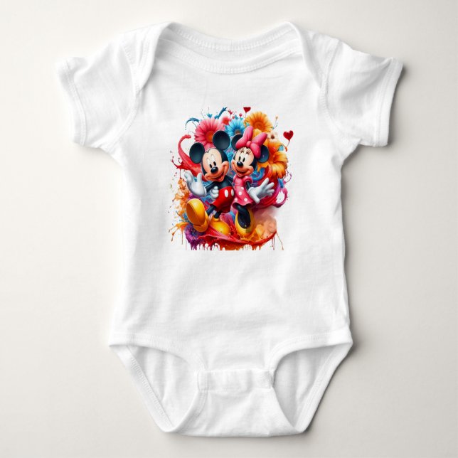 Body carrosserie pour bébé disney mickey souris amusant (Devant)