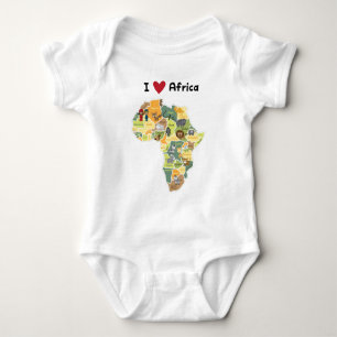 Body Carte africaine de safari - coeur Afrique d'I -