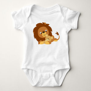 Body Cartoon adorable Lion Papa & Bébé Lion Creeper