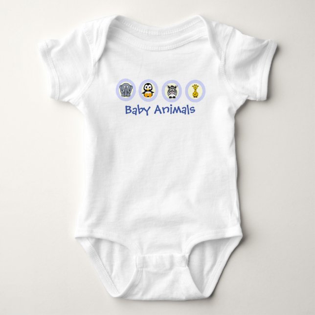 Body Cartoon mignon Bébé Animaux Bébé Bodysuit (Devant)