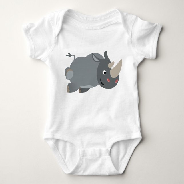 Body Cartoon mignon Chargeur Rhino Baby Apparel (Devant)