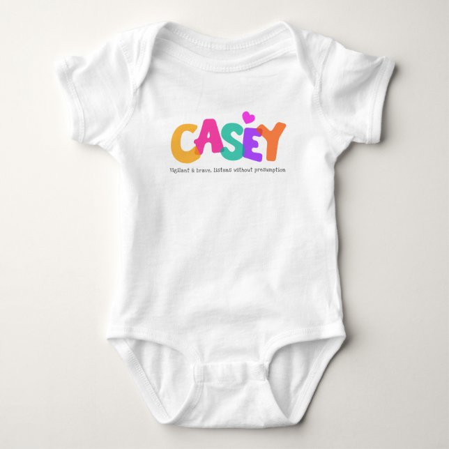 Body Casey nom signifiant filles lettres bulles vêtemen (Devant)