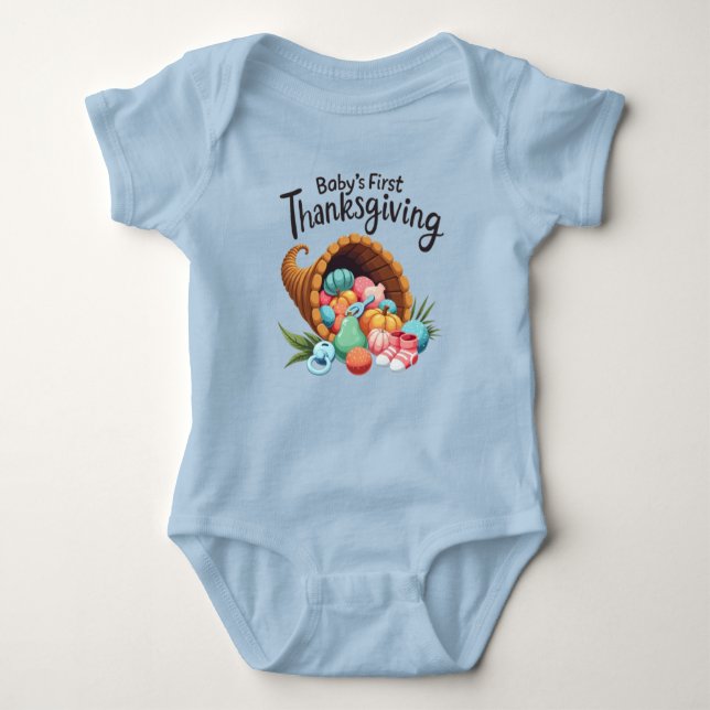 Body Celebrate Baby's First Turkey Day  Cute Cornucopia (Devant)
