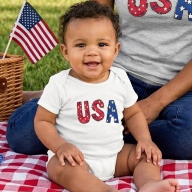 Body Célébration d'anniversaire USA rouge blanc et bleu (Créateur téléchargé)