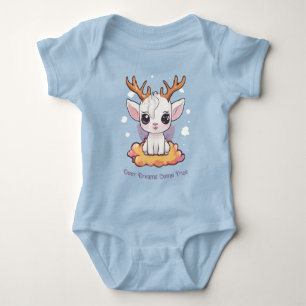 Body Cerf blanc mignon avec Antlers sur un nuage
