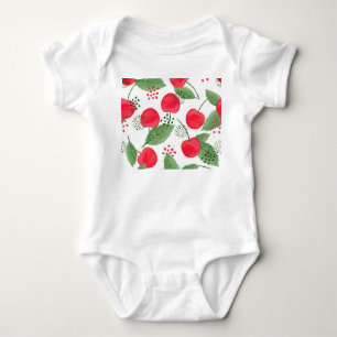 Body Cerise Berries Vintage, Aquarelle Sans Fil.
